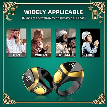 Qibla Ring Tasbih Counter Prayer Reminder